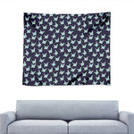 Blue Origami Crane Pattern Print Tapestry