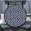 Blue Origami Crane Pattern Print Tire Cover