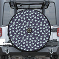 Blue Origami Crane Pattern Print Tire Cover With Camera Hole