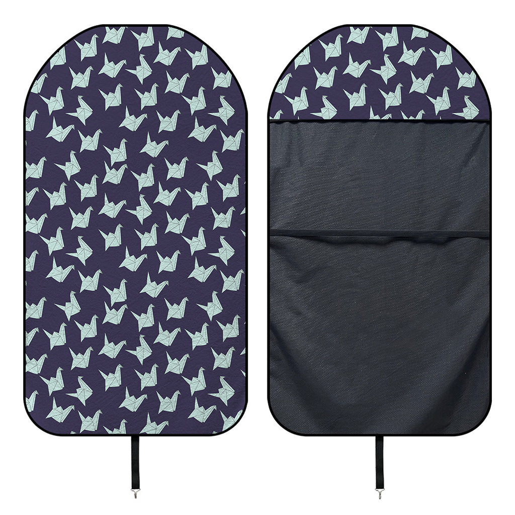 Blue Origami Crane Pattern Print Waterproof Car Seat Cover