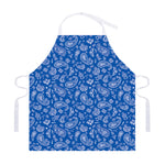 Blue Paisley Bandana Pattern Print Adjustable Apron