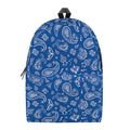 Blue Paisley Bandana Pattern Print School Backpack