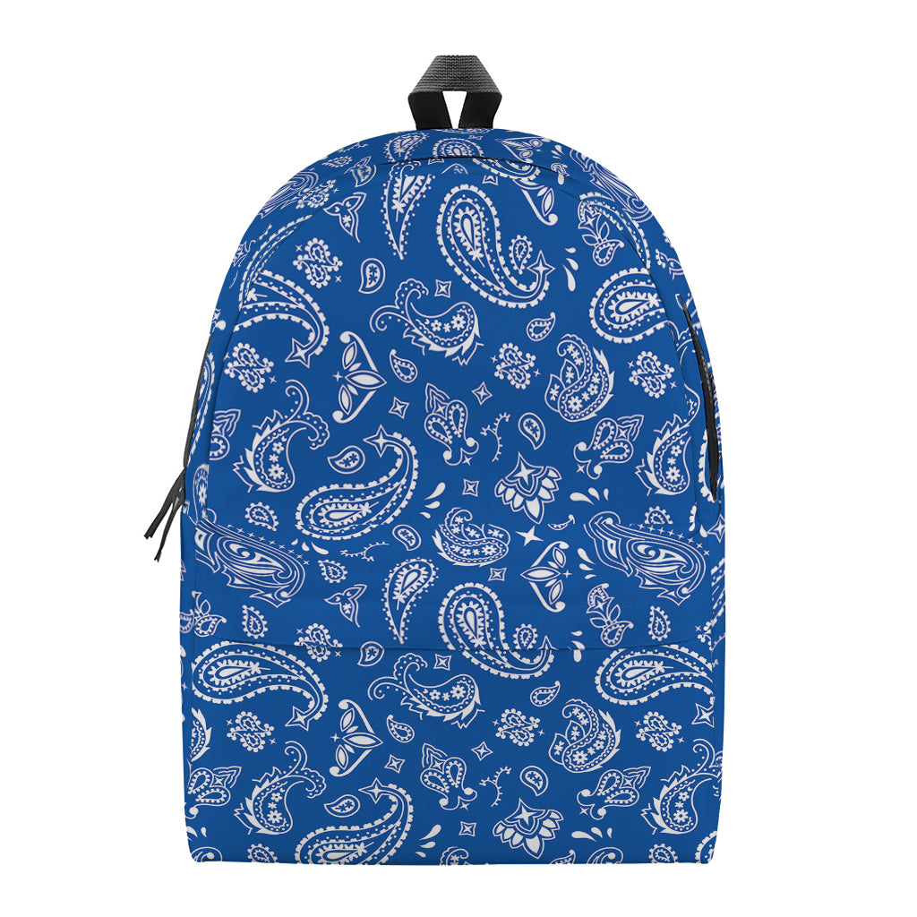 Blue Paisley Bandana Pattern Print Backpack