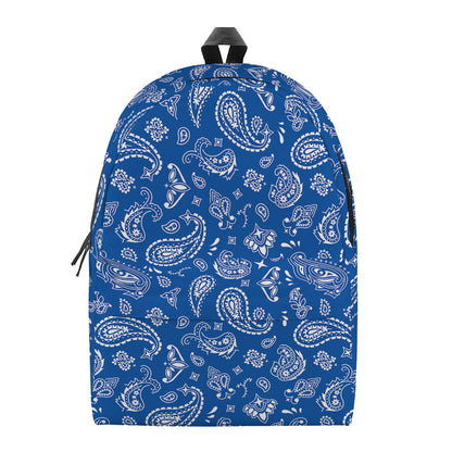 Blue Paisley Bandana Pattern Print Backpack