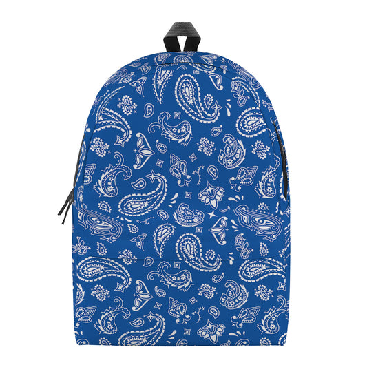 Blue Paisley Bandana Pattern Print Backpack