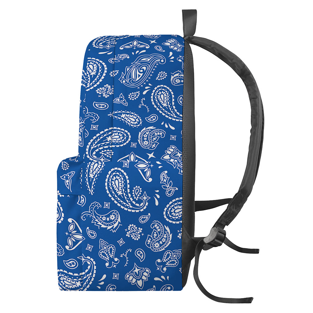 Blue Paisley Bandana Pattern Print Backpack