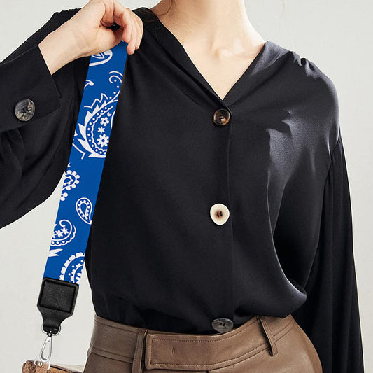 Blue Paisley Bandana Pattern Print Bag Strap