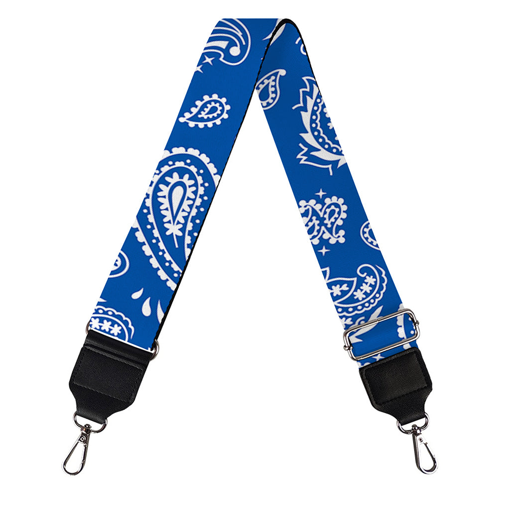 Blue Paisley Bandana Pattern Print Bag Strap