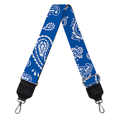 Blue Paisley Bandana Pattern Print Bag Strap