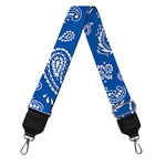 Blue Paisley Bandana Pattern Print Bag Strap
