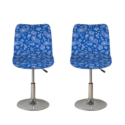 Blue Paisley Bandana Pattern Print Bar Stool Covers