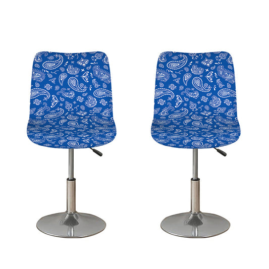 Blue Paisley Bandana Pattern Print Bar Stool Covers