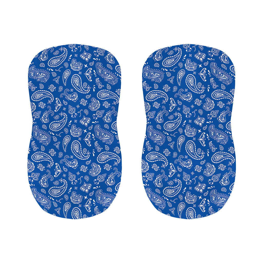 Blue Paisley Bandana Pattern Print Bar Stool Covers