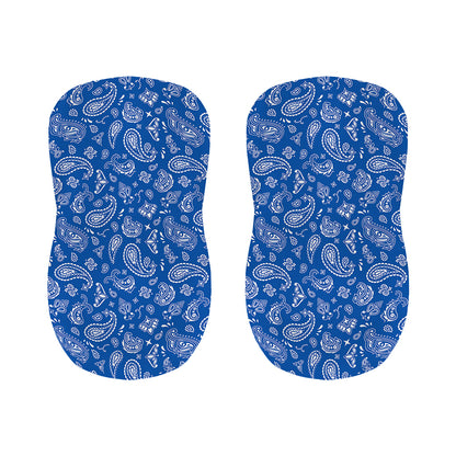 Blue Paisley Bandana Pattern Print Bar Stool Covers