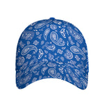 Blue Paisley Bandana Pattern Print Baseball Cap