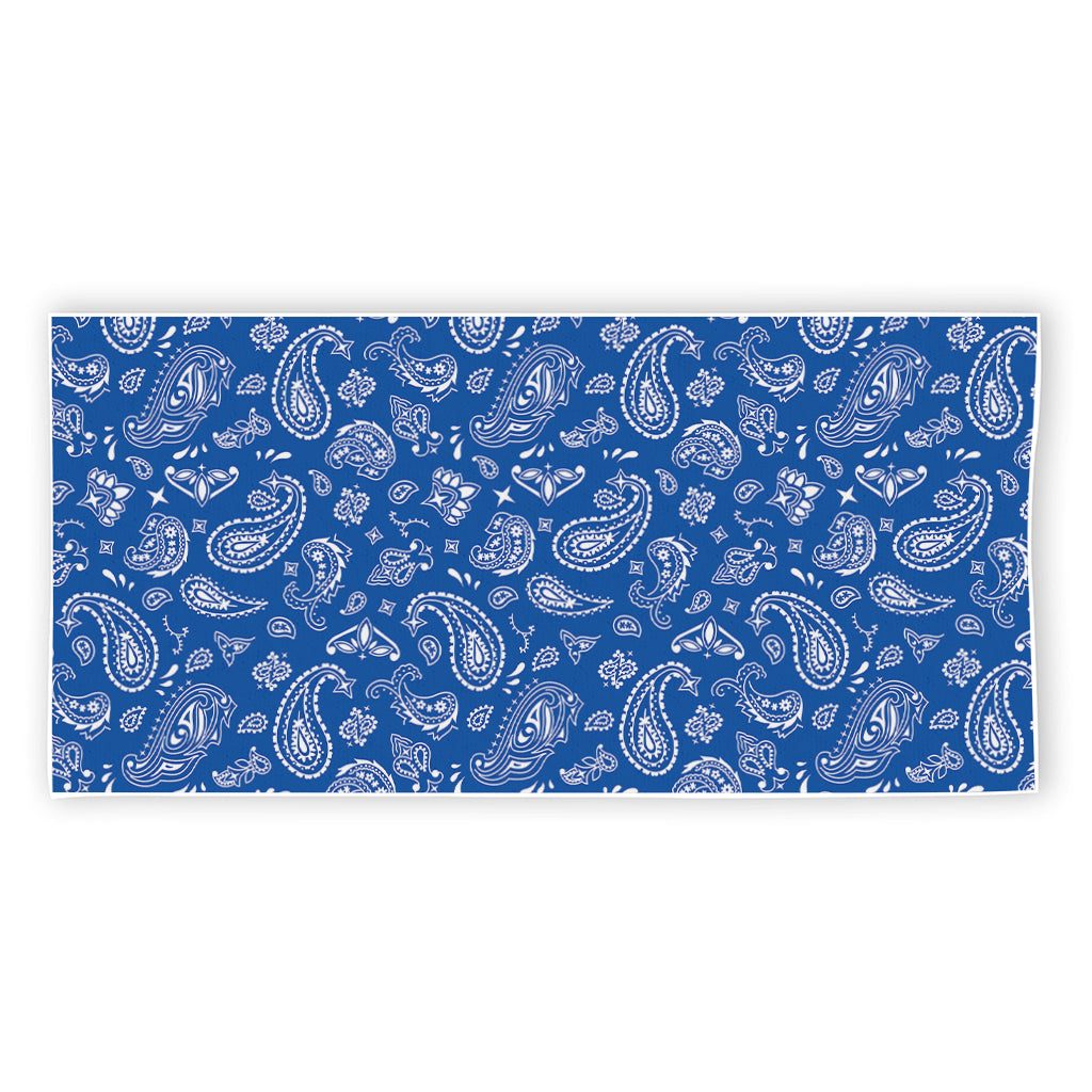 Blue Paisley Bandana Pattern Print Beach Towel