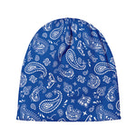 Blue Paisley Bandana Pattern Print Beanie