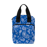 Blue Paisley Bandana Pattern Print Bible Tote Bag