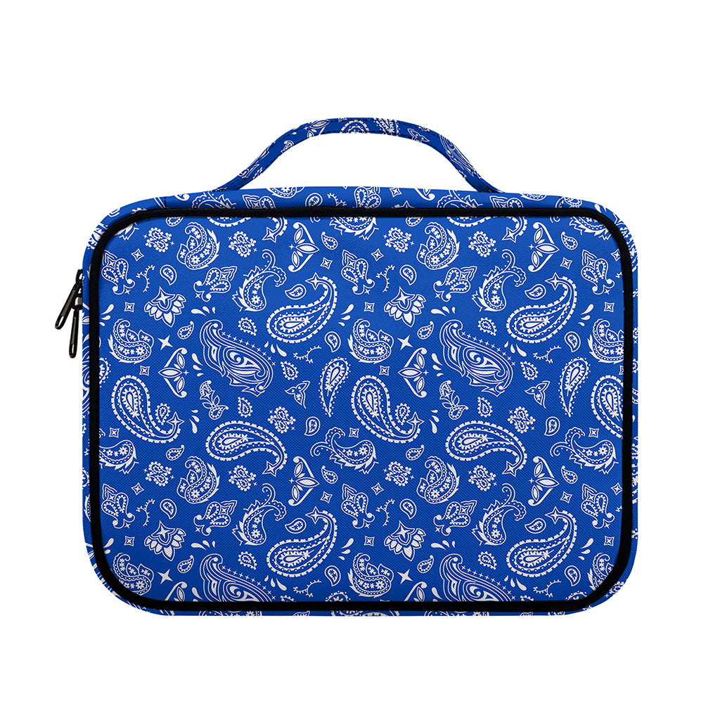 Blue Paisley Bandana Pattern Print Briefcase Bible Bag