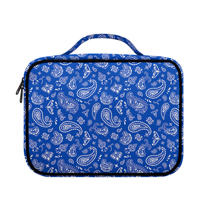 Blue Paisley Bandana Pattern Print Briefcase Bible Bag