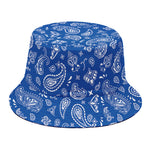 Blue Paisley Bandana Pattern Print Bucket Hat