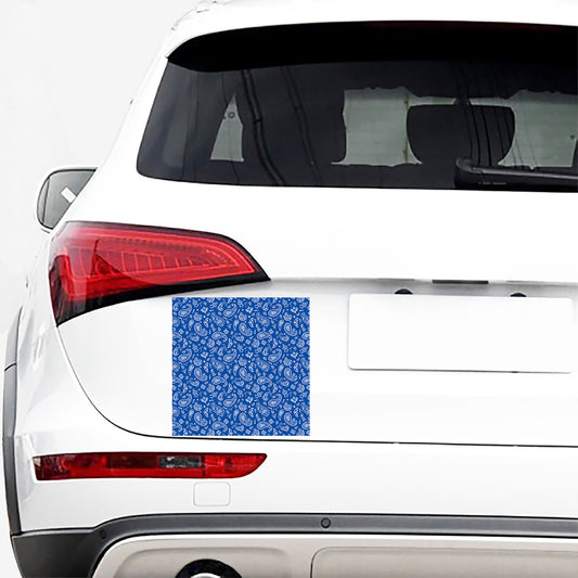 Blue Paisley Bandana Pattern Print Car Sticker