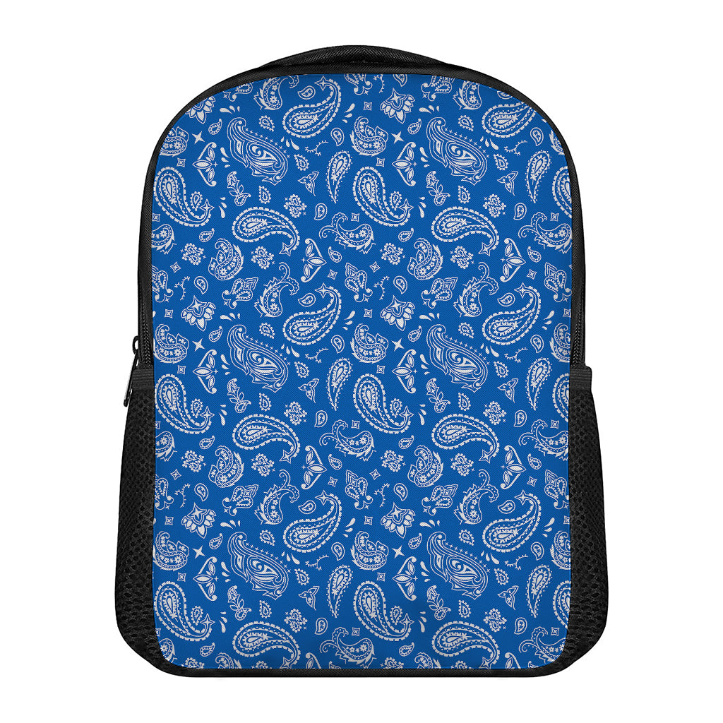 Blue Paisley Bandana Pattern Print Casual Backpack