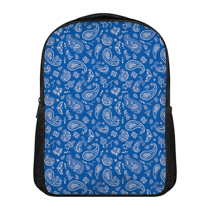 Blue Paisley Bandana Pattern Print Casual Backpack