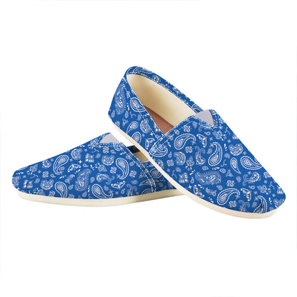 Blue Paisley Bandana Pattern Print Casual Shoes