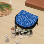 Blue Paisley Bandana Pattern Print Coin Purse