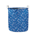 Blue Paisley Bandana Pattern Print Collapsible Laundry Basket