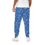 Blue Paisley Bandana Pattern Print Cotton Pants