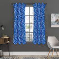 Blue Paisley Bandana Pattern Print Grommet Curtain Panels