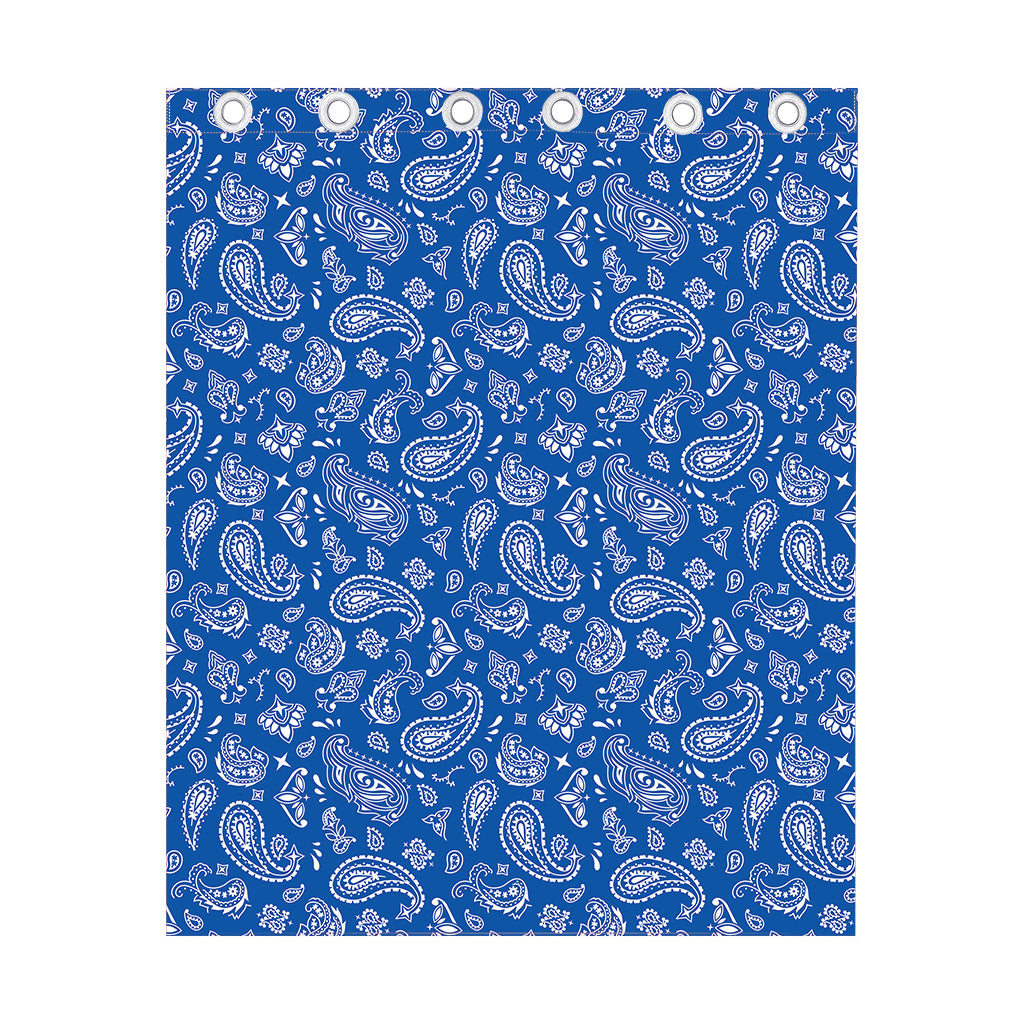 Blue Paisley Bandana Pattern Print Curtain