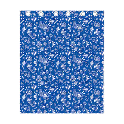 Blue Paisley Bandana Pattern Print Curtain