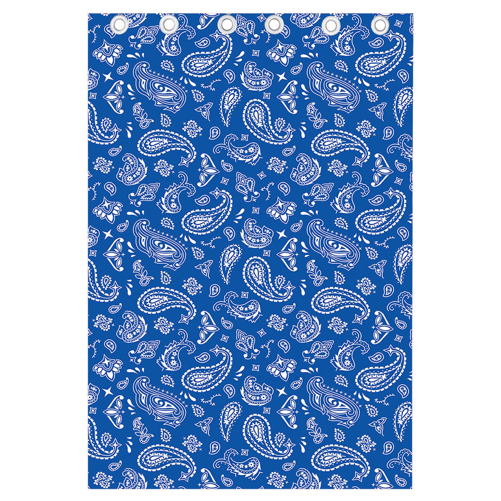Blue Paisley Bandana Pattern Print Curtain
