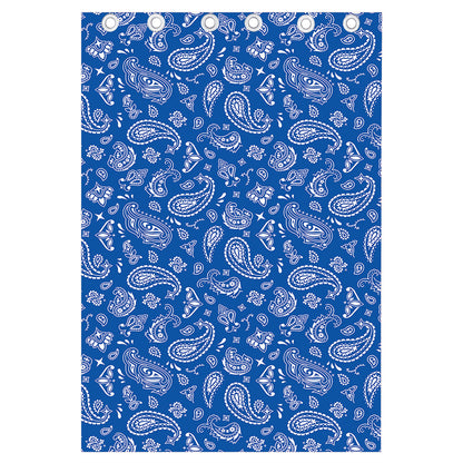 Blue Paisley Bandana Pattern Print Curtain
