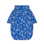 Blue Paisley Bandana Pattern Print Dog Zip Up Hoodie