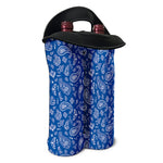 Blue Paisley Bandana Pattern Print Double Neoprene Wine Tote