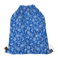 Blue Paisley Bandana Pattern Print Drawstring Bag