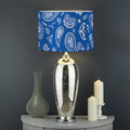 Blue Paisley Bandana Pattern Print Drum Lamp Shade