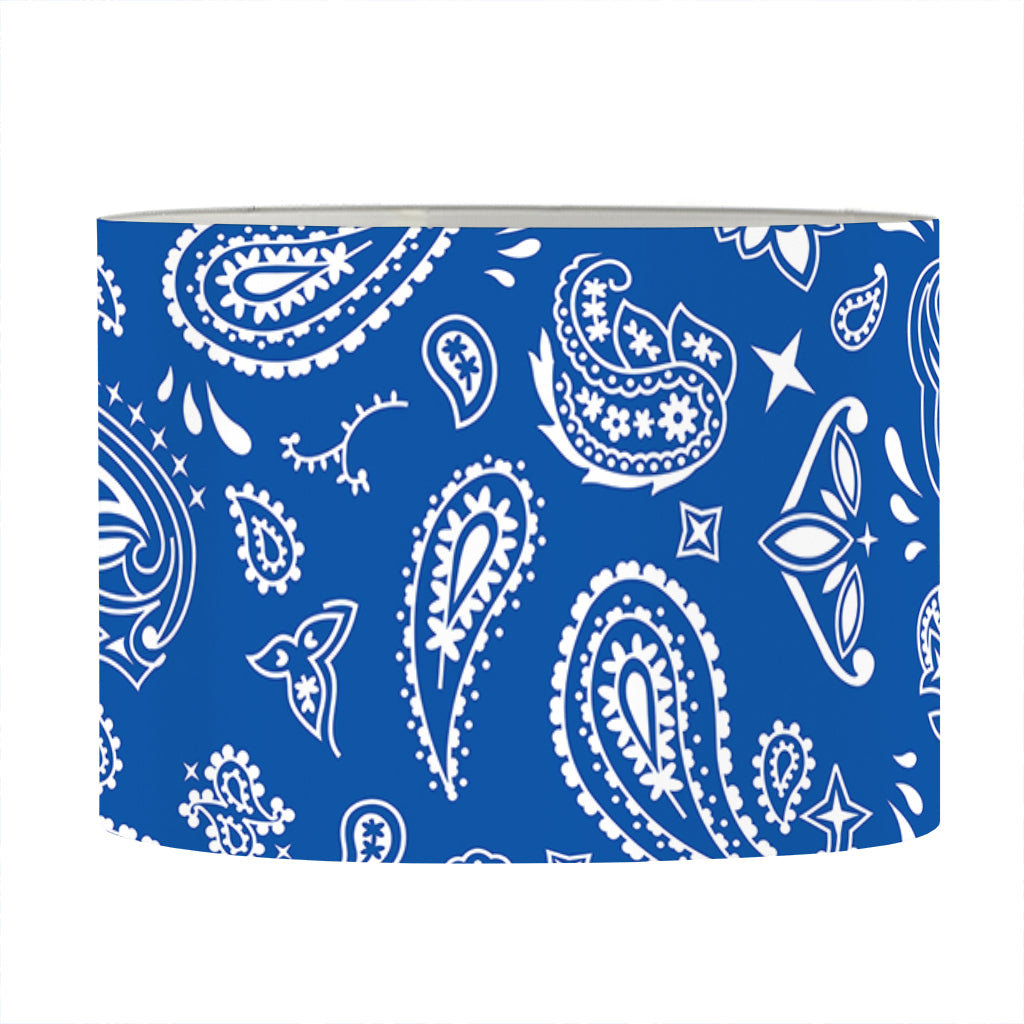 Blue Paisley Bandana Pattern Print Drum Lamp Shade