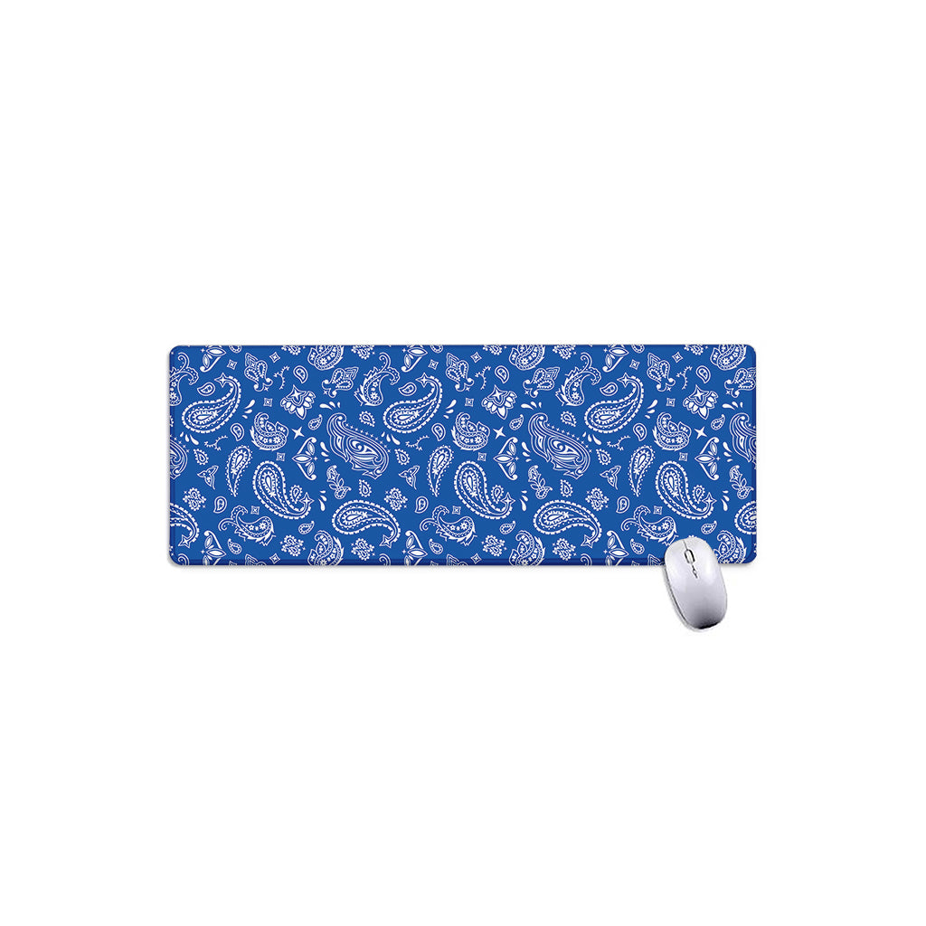 Blue Paisley Bandana Pattern Print Extended Mouse Pad