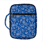 Blue Paisley Bandana Pattern Print Front Pocket Bible Bag