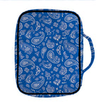 Blue Paisley Bandana Pattern Print Front Pocket Bible Bag