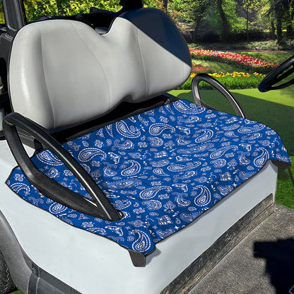 Blue Paisley Bandana Pattern Print Golf Cart Seat Cover