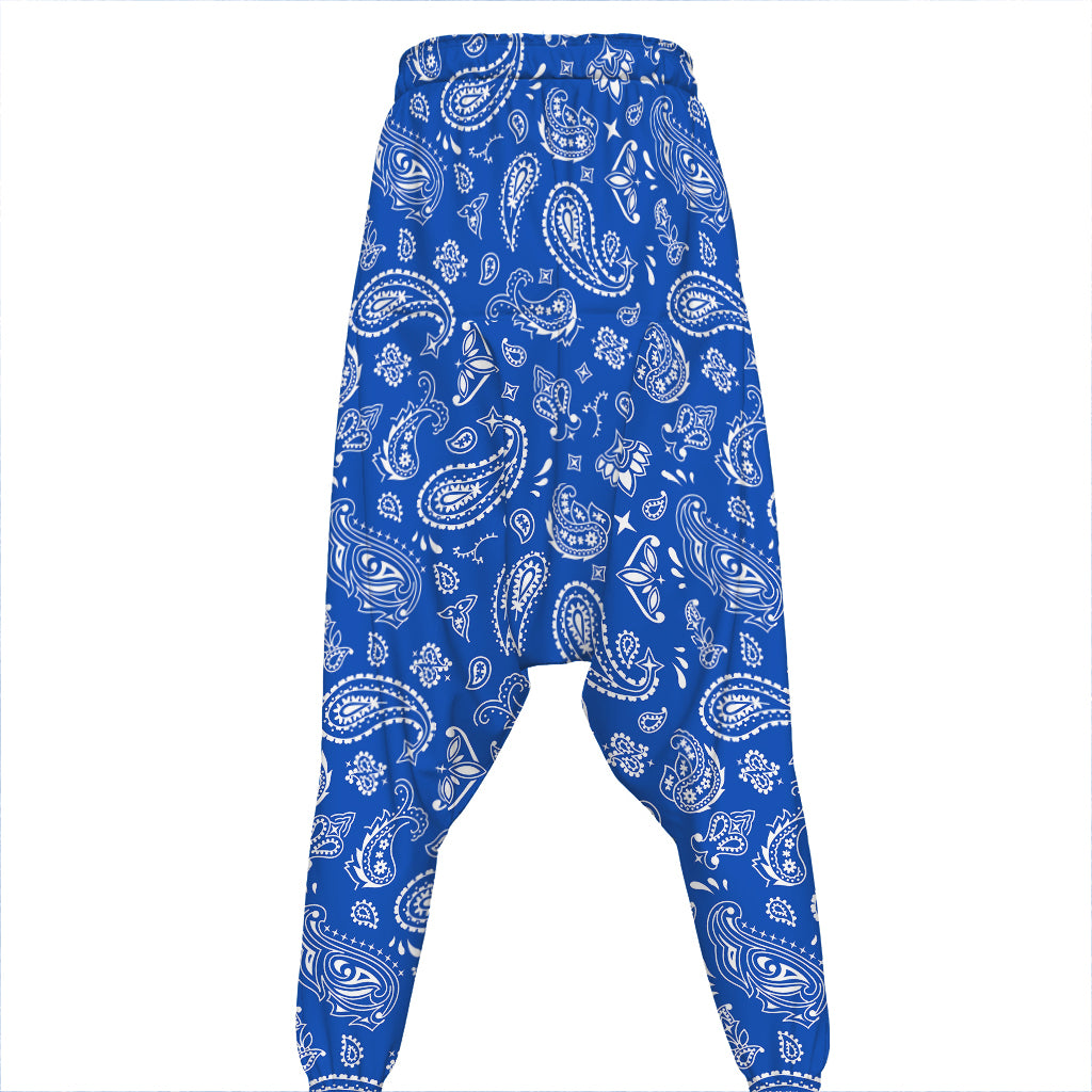 Blue Paisley Bandana Pattern Print Hammer Pants