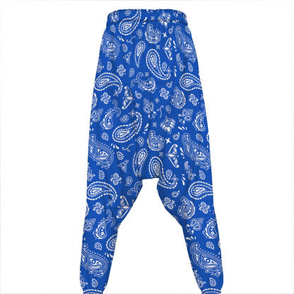 Blue Paisley Bandana Pattern Print Hammer Pants