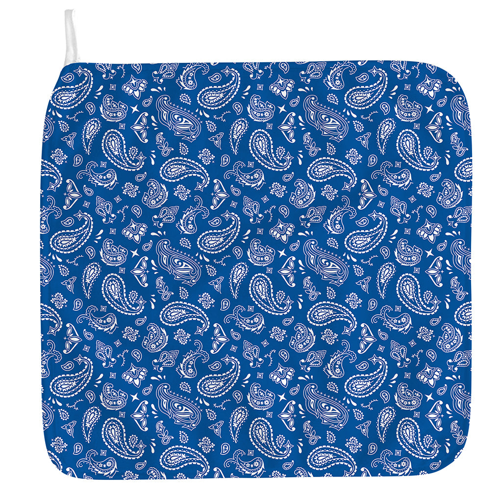Blue Paisley Bandana Pattern Print Hand Towel
