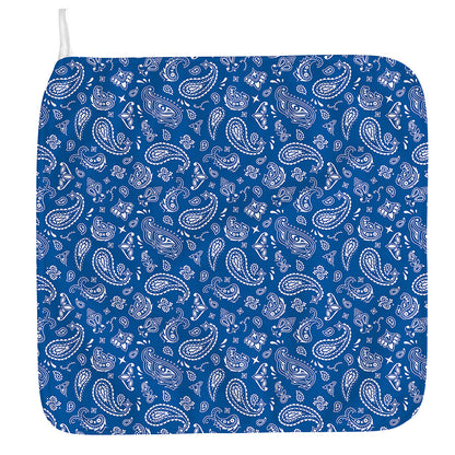 Blue Paisley Bandana Pattern Print Hand Towel
